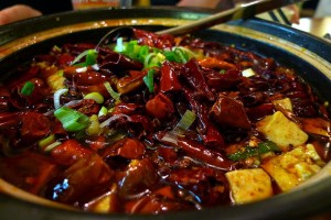 sichuan hotpot with ladel