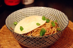 Gorgeous bowl of noodles in spring onion oil
