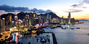 Beautiful view over Hong Kong island