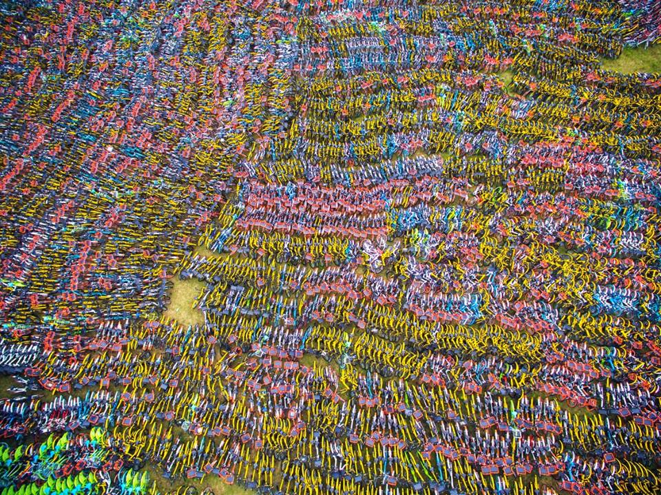 Hanzghou sharing economy bike graveyard