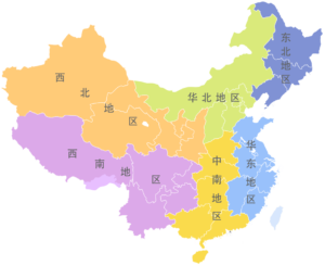 different Chinese dialects on a map