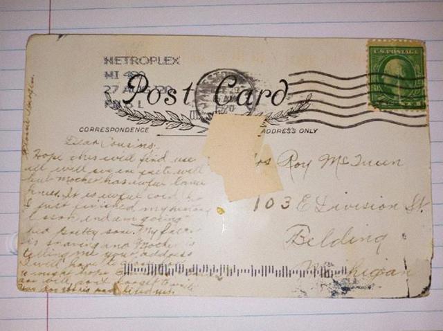 US Woman Receives Postcard from 1920s