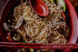 Gansu Cuisine : close up of beef noodle dish
