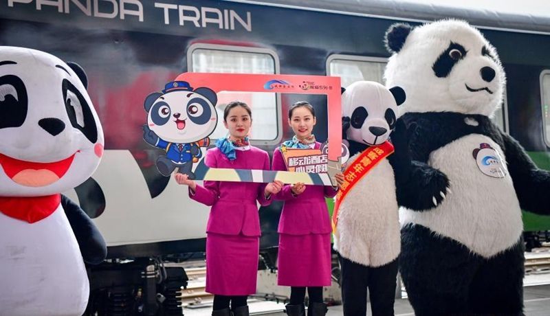 event celebrating launch of panda train in china