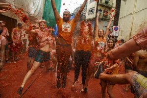 Annual Tomato Fight Takes Place in Bunol, Spain
