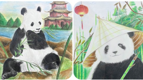 Panda Painting Event Held in Egypt