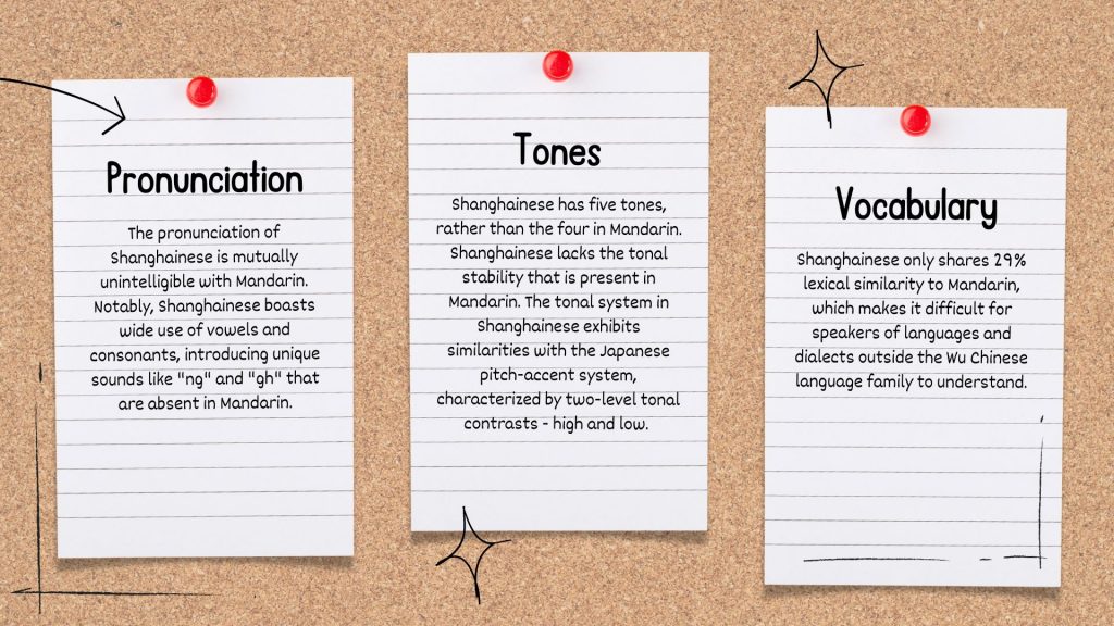 Differences between Mandarin and Shanghainese