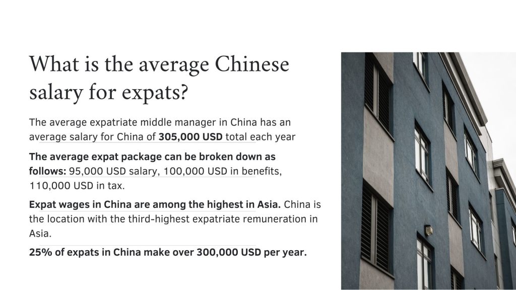 discover the average salary for expats in china