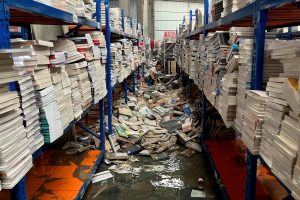 Flood Damaged Books Recycled Into Envelopes