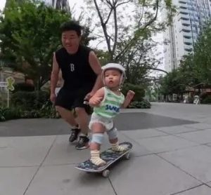 Infant Skateboarder Goes Viral Online