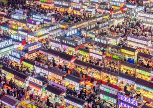 Historic Night Market in Hebei Takes On Cyberpunk Feel