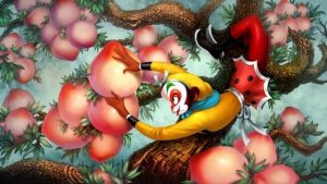 Sun Wukong Steals and Eats the Peaches of Immortality