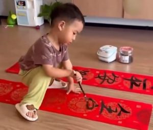 Young Boy Showcases Writing Skills Online