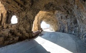 Cliff Road Connects Village to Outside World