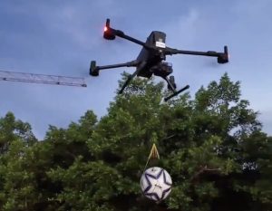 Drone Delivers Ball for Village Super League Game