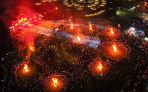 Bonfires and Torches Lit for Festival in Guizhou
